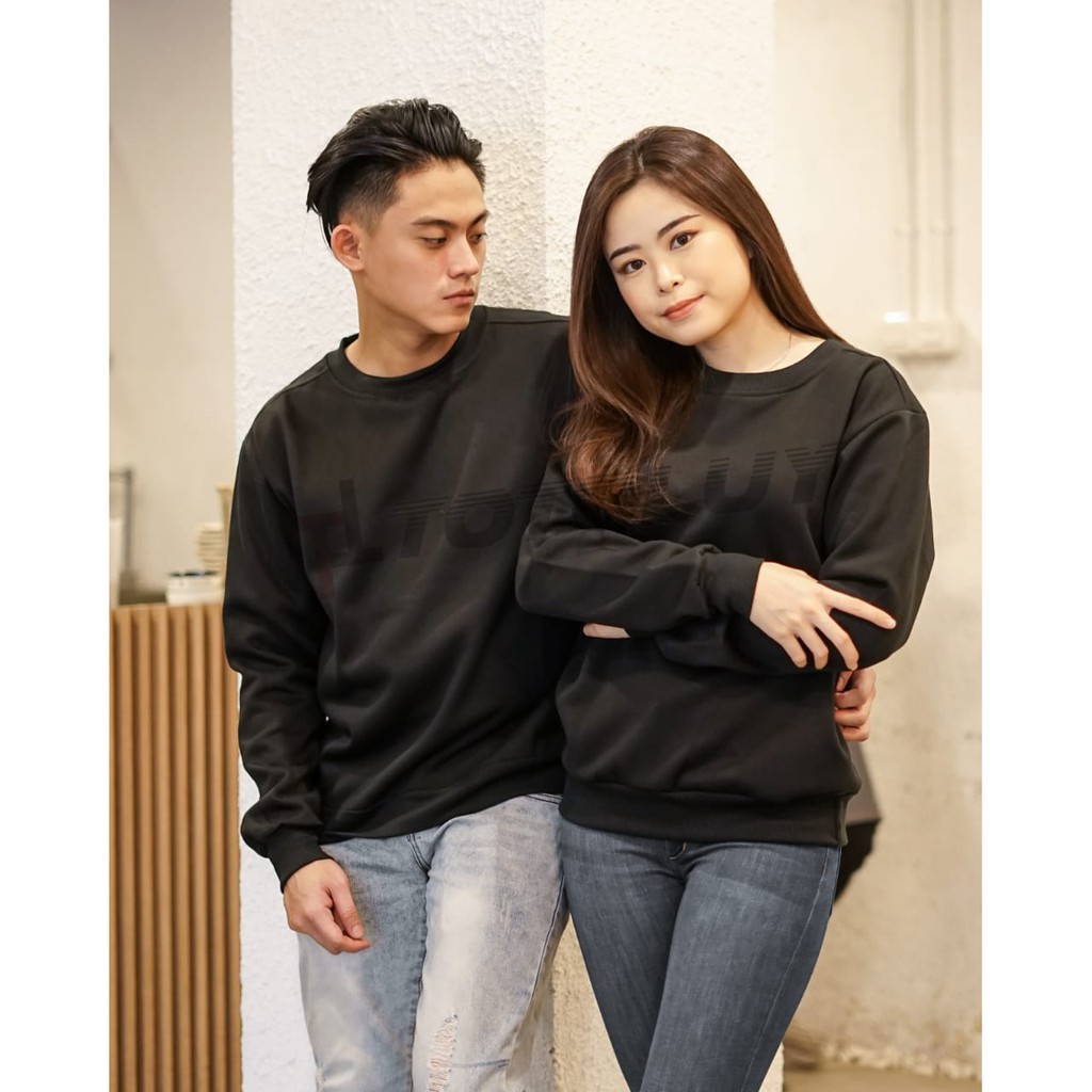 MUKZHOP - SWEATER JUMPER COUPLE / SWEATER POLOS / TOTOLUY / HITAM