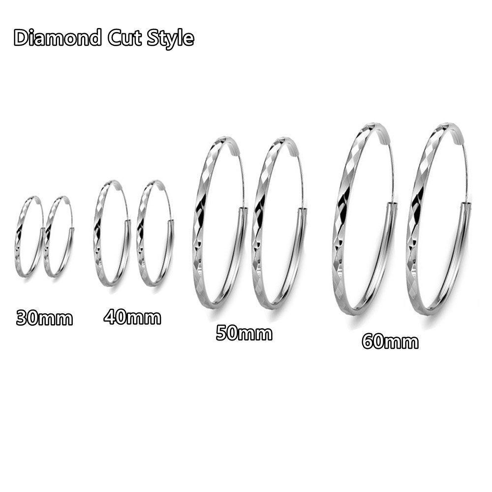 Lily Hoop Earrings 30mm-60mm Piercing Perhiasan Pesta Anting Loop Halus