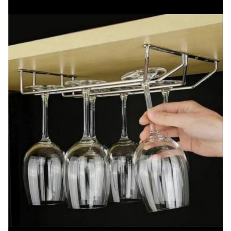 Gantungan gelas stainless sus 304 / gantungan gelas wine /  rak gantung