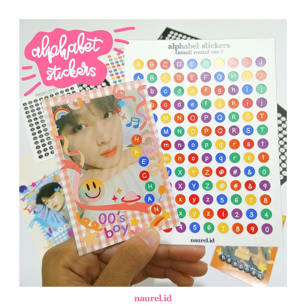 

[Naurel.id] Alphabet Sticker Bujo (small round 130 circles) Stiker Huruf Planner