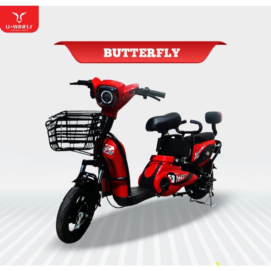 Sepeda Motor Listrik Tipe Butterfly Uwinfly 2 BT2 Roda Dua By UWINFLY Drum break Sistem SNI-2