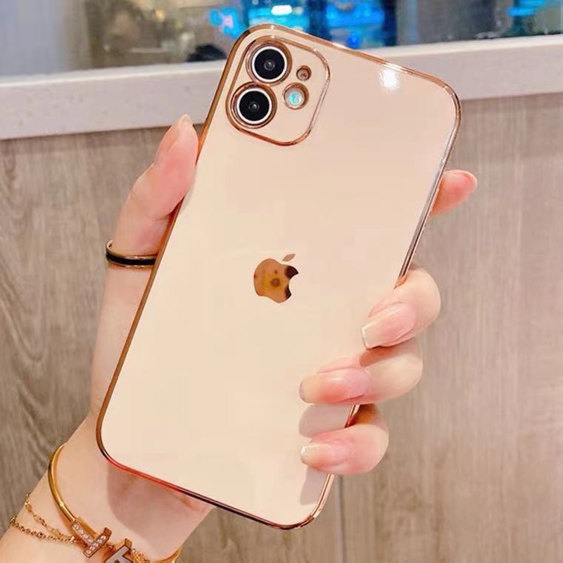 Case Bahan TPU Warna Polos Untuk iPhone 11 Pro Max 12 Pro Max 7 + 8 Plus X XR Xs Max