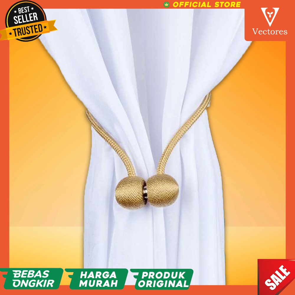 Tali Rope Magnet Ball Pengikat Tirai Gorden Magnetic Curtain Tie 2pcs Murah