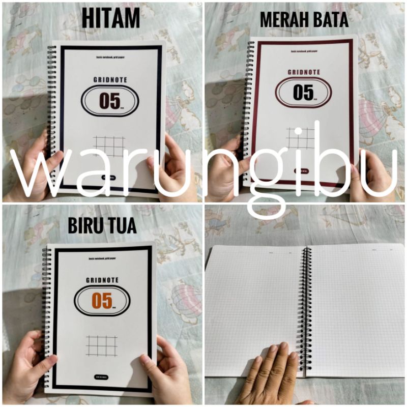 

Basic 5mm Grid Paper Spiral Notebook Buku Tulis Gambar Pola Matematika