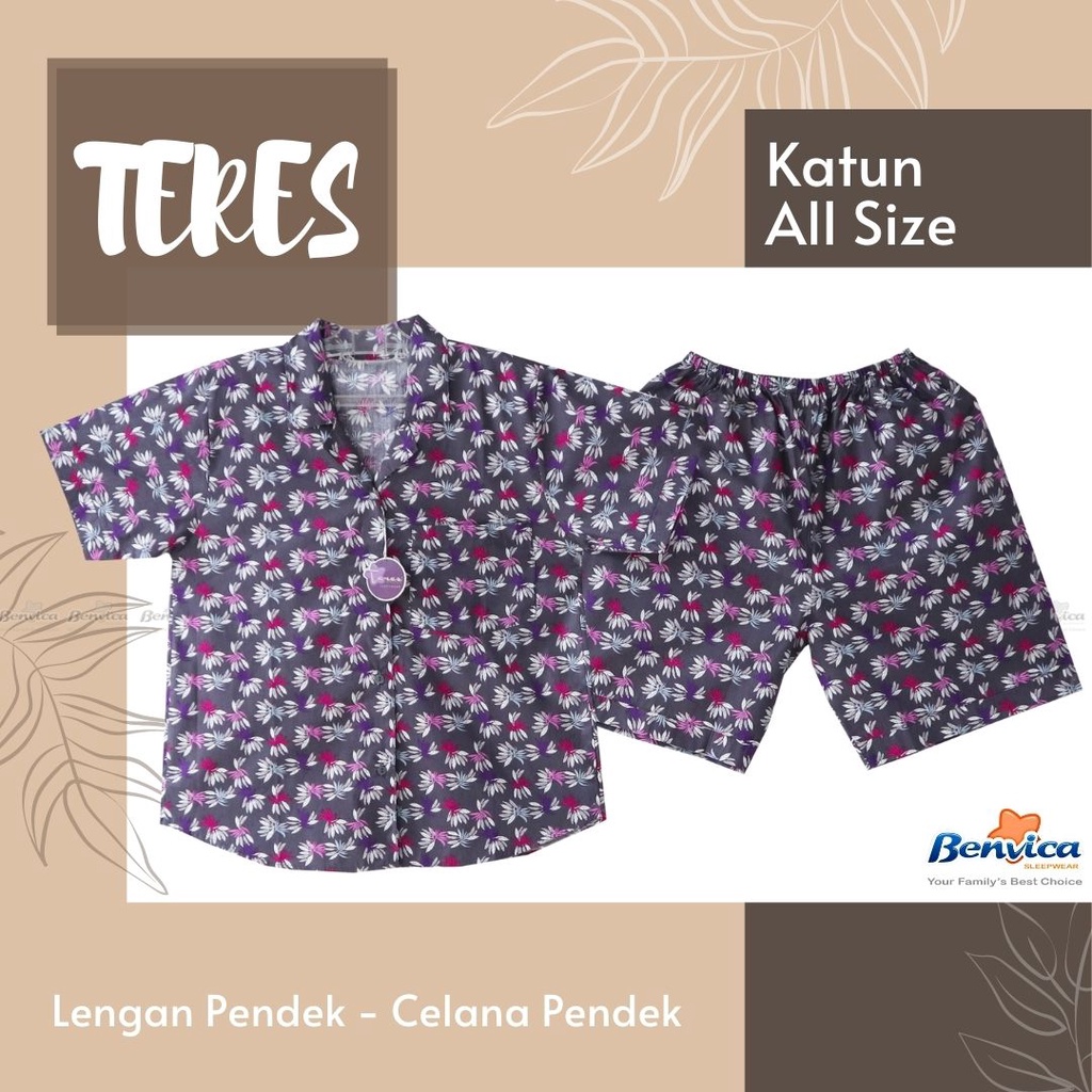 BAJU TIDUR CELANA PENDEK KATUN TERES AL - A