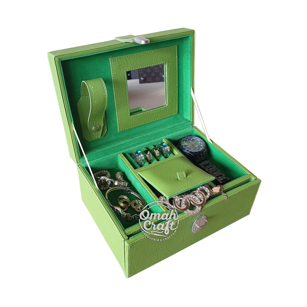 HIJAU FULL - Tempat Perhiasan Kalng Gelang Emas / Jewelry Box and Accesries