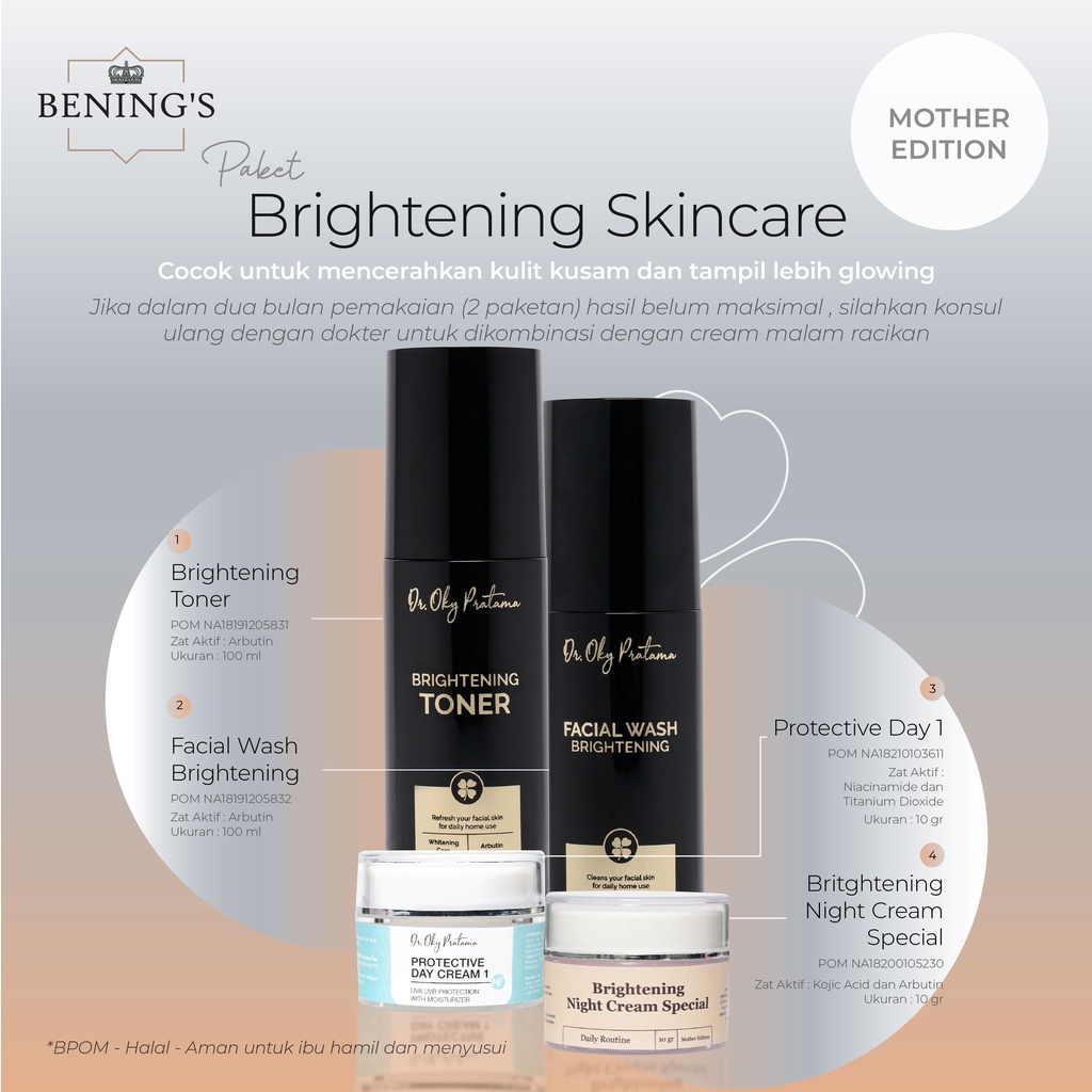Bening's Promo Brightening Skincare Special  ( okyslim trial )| Paketan Pencerah dan Glowing Khusus Ibu Hamil dan Menyusui-1