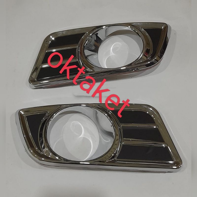 cover ring foglamp Rush Terios lama 2008 2009 2011 Chrome kombinasi Hitam