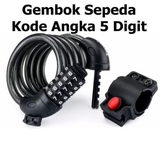 Gembok Sepeda Kode Angka 5 Digit TaffGUARD SJ008 Tiga Warna