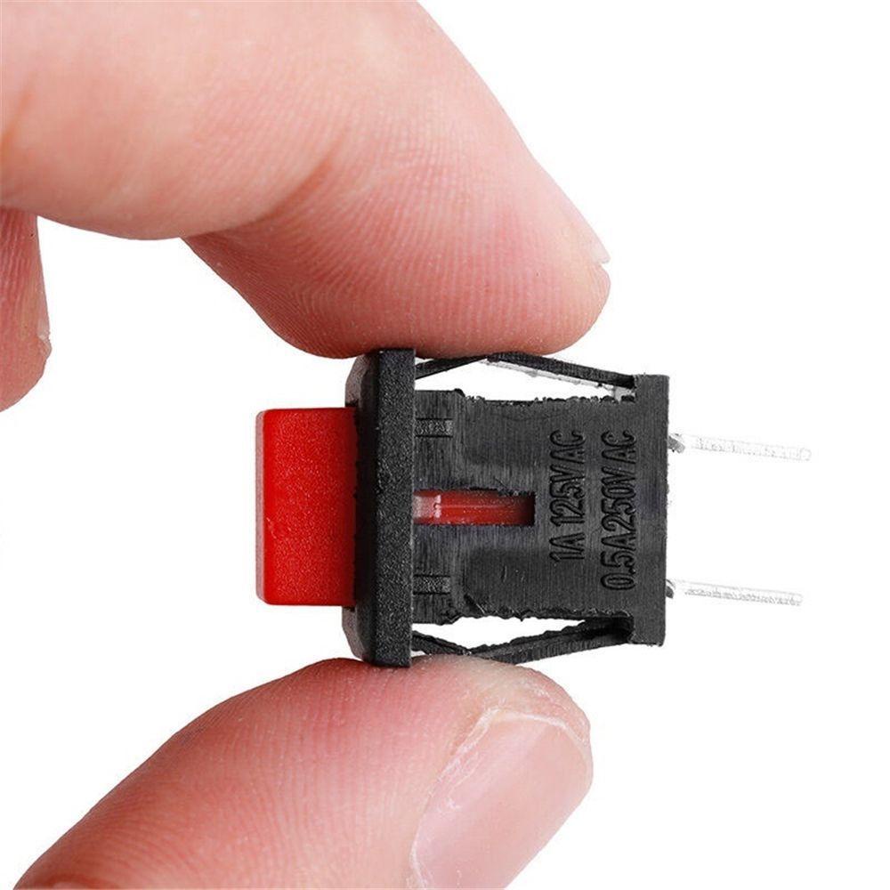 [Elegan] Saklar Tombol 2pin Tahan Lama Red Square SPST 125VAC 1A Push Button