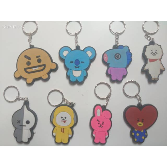 Gantungan kunci karet/rubber bt21 member bt21 bts aksesories kpop