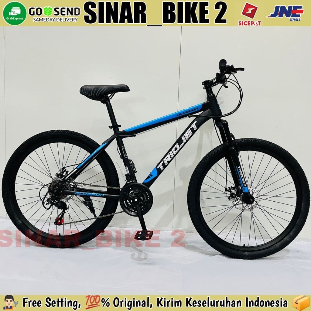 Sepeda Gunung MTB TRIOJET Ukuran 26 Inch 21 Speed Rem Cakram