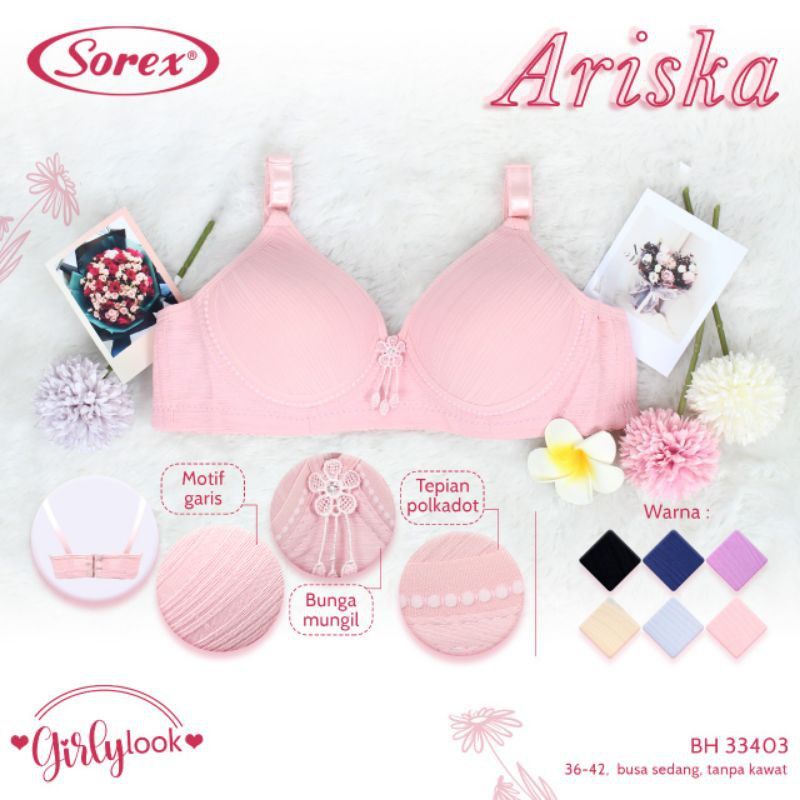 Sorex Bra / BH motif busa sedang tanpa kawat lembut 33403