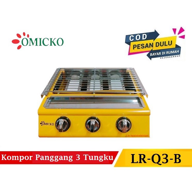 Kompor Gas Panggangan Sosis Sate 3 Tungku Omicko BBQ Grill Original