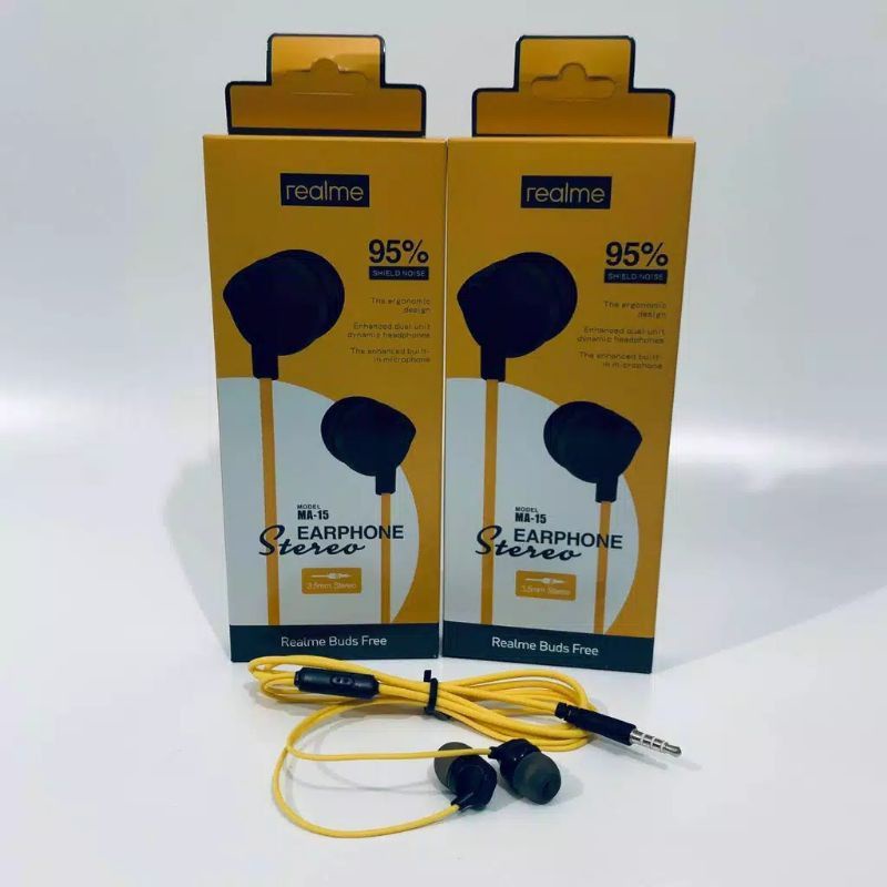 Headset Realme RMA15-MA15 stereo with mic Earphone Handfree Realme mega Super BASS