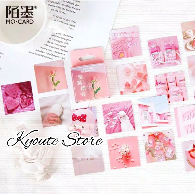 

45 pcs Sticker Aesthetic Square Pink Scrapbook DIY Bujo Planner Journal Craft HP Art