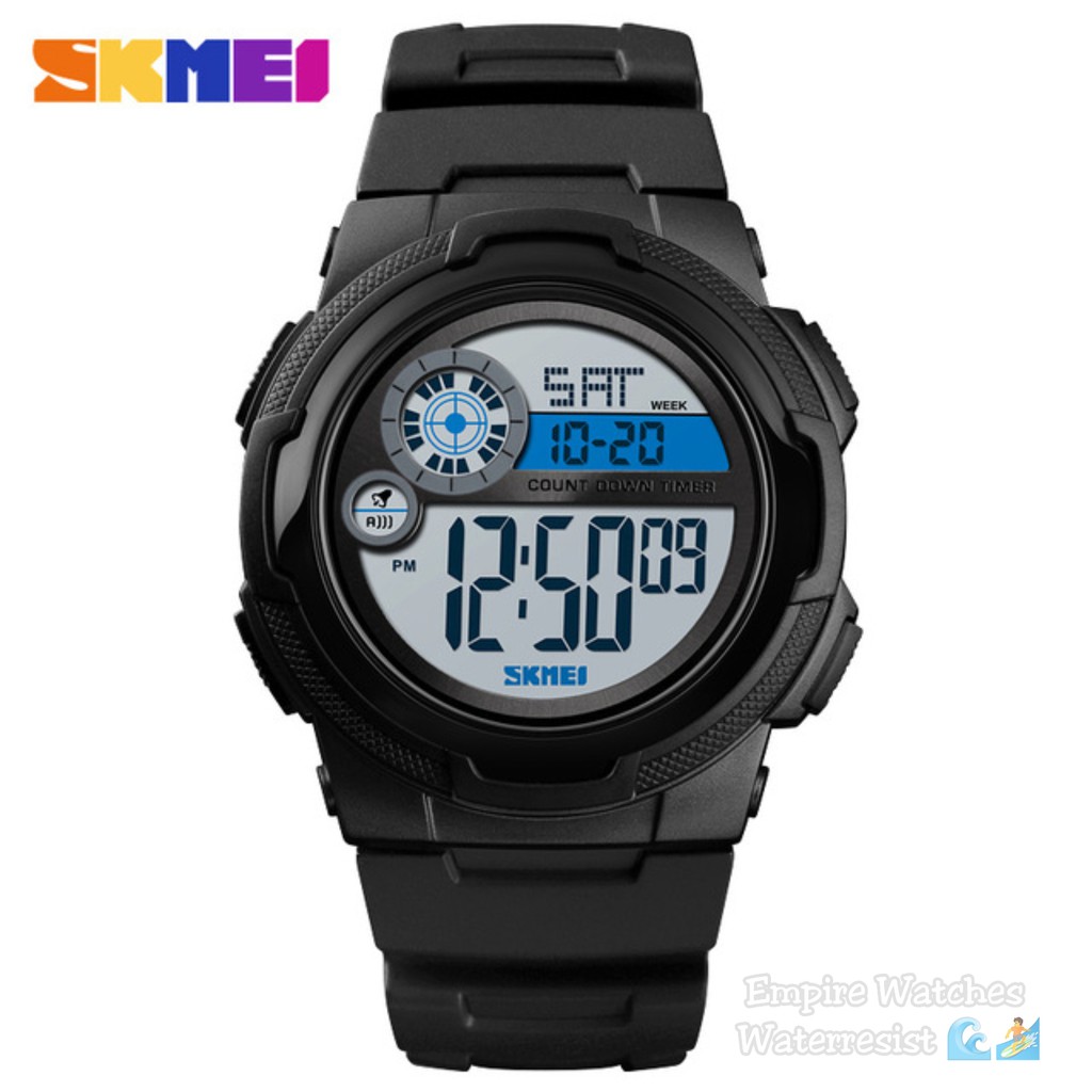 Jam Tangan Skmei 1437 Pria Digital Strap Rubber Kualitas Original Waterproof