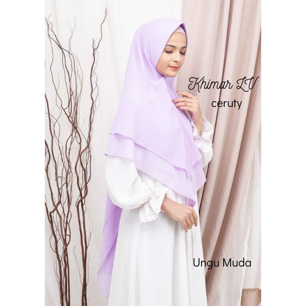 KHIMAR CERUTY PREMIUM 2 LAYER/KHIMAR INSTAN CERUTY/KERUDUNG CERUTY 2 LAYER JUMBO/HIJAB SYARI TERLARIS KHIMAR LV