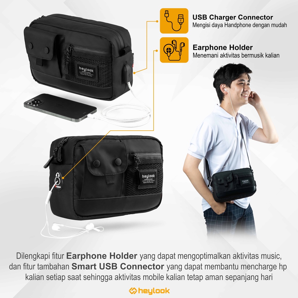 HEYLOOK Project - Sling Bag AXTON Multyfungsi 3 in 1 Hand Bag Kulit Anti-Air Tas Selempang Waterproof  Clutch Bag Pria Wanita WaistBag Pouch Bag Waist Bag Cowok