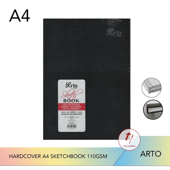 

(BISA COD) ARTO A4 HARDCOVER SKETCHBOOK - 110 GSM - 120 pages BOOM SALE Kode 1092