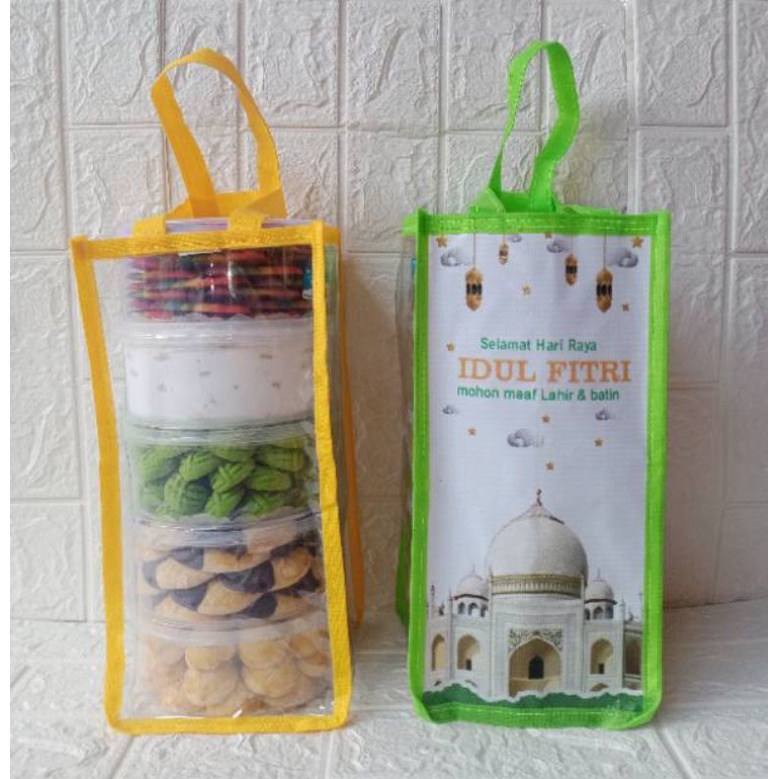 

( ) Tas Mika Toples Kuker 3 Susun 500 gram Isi 10Pcs Tulisan Hari Raya Idul Fitri Mika Transparan Tebal