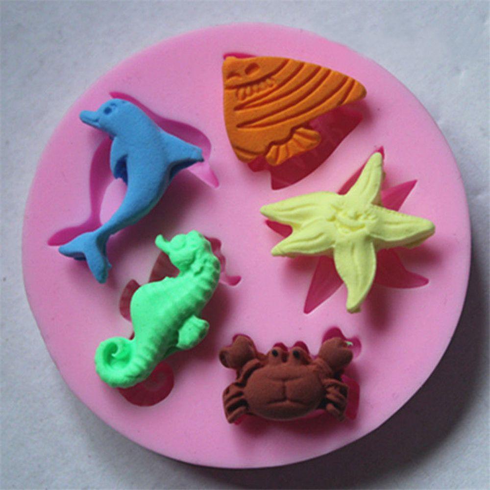 Solighter Cetakan Fondant Silikon Warna Random DIY Coklat Baking Dolphin