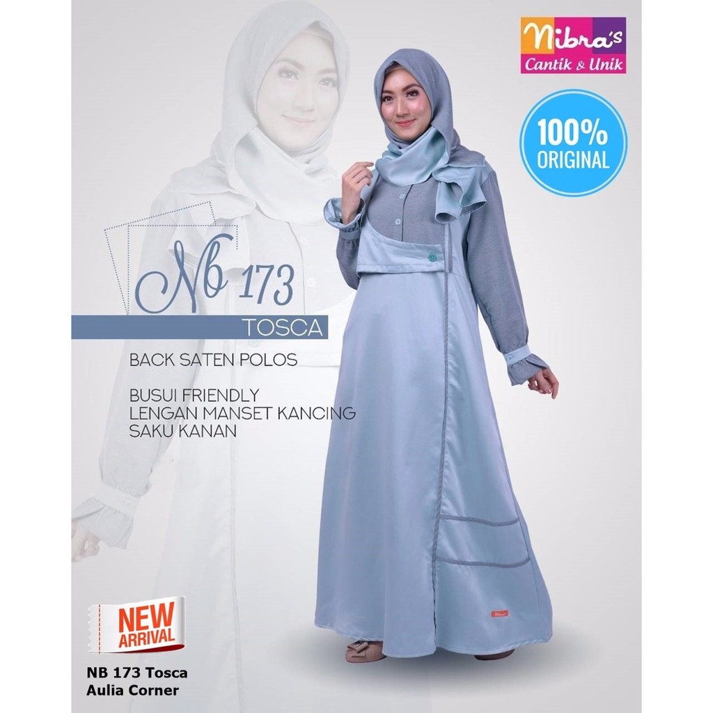 GROSIR TERMURAH Model Baju Gamis Nibras NB 173 Tosca ORIGINAL Gamis Model Baru