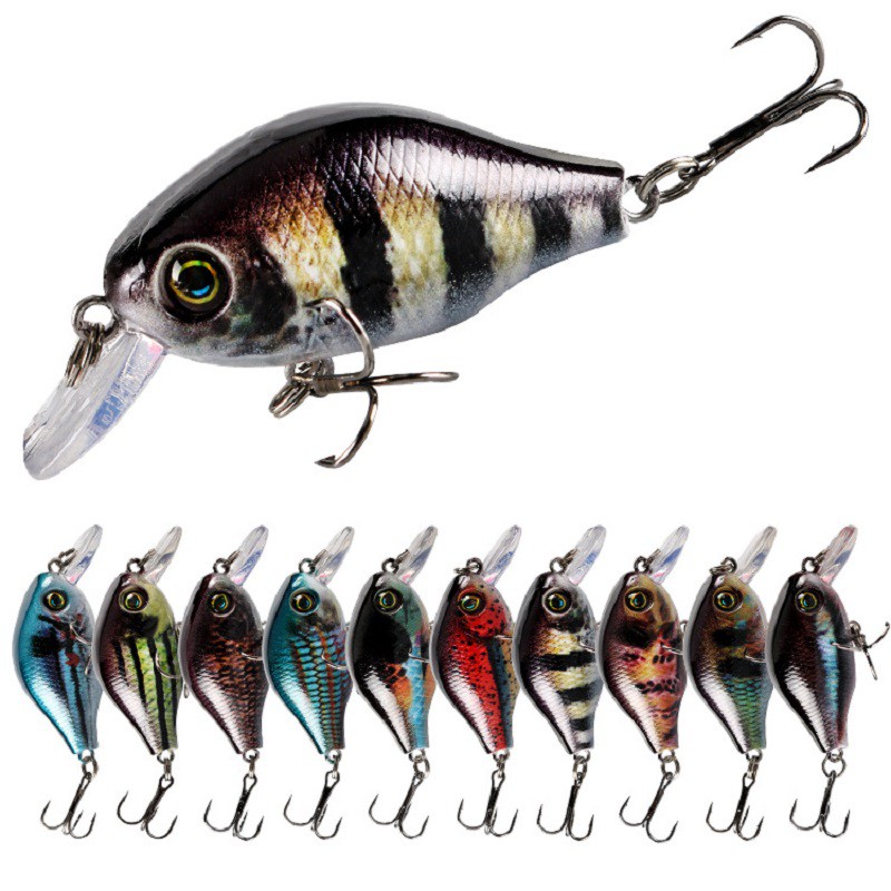 Shengyao 1Pcs Colorful Crankbait Umpan Pancing 5.2cm 8.5g Minnow Popper Fishing Lure Ikan Bass Laser Floating Kail Memancing Tackle