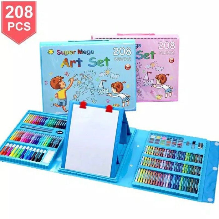 Crayon Anak Pengasah 208pcs Set Alat Menggambar Melukis Anak-anak Crayon Cat Air Pensil