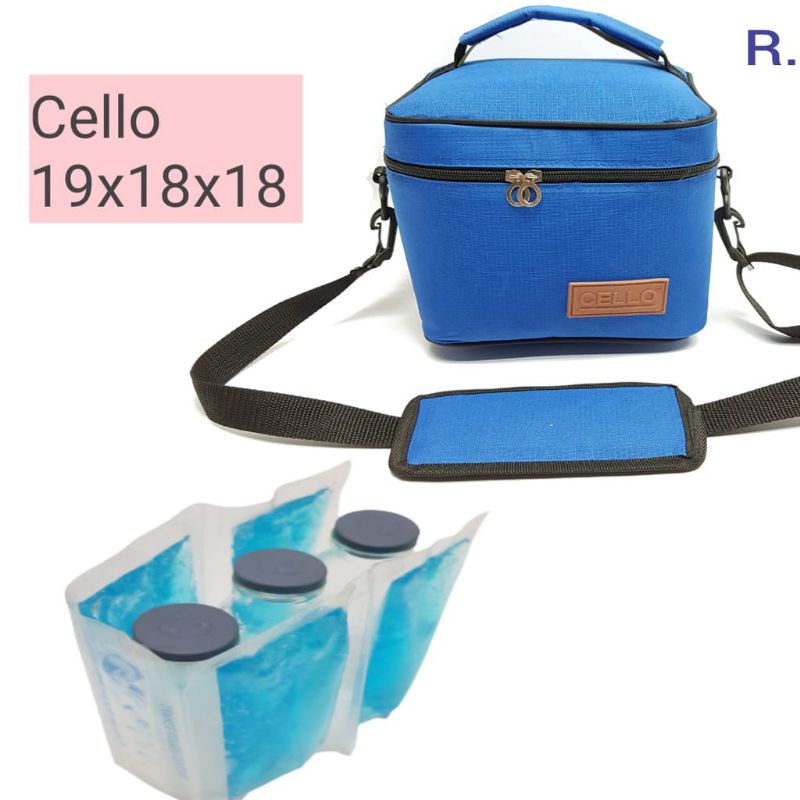 NCL31  &quot;NEW CELLO COOLER BAG +3 BOTOL ASI + LINE  BLUE GEL / TAS PERLENGKAPAN ASI ASIP / TAS BAYI / TAS PENDINGIN&quot; JKT