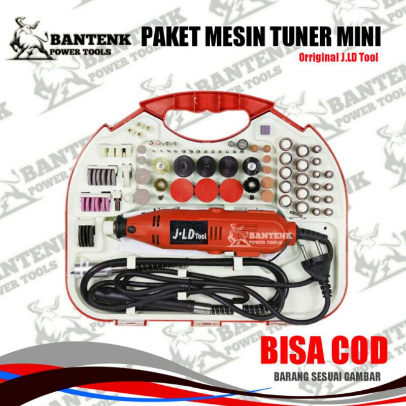 MESIN MINI DIE GRINDER JLD 95pcs. MESIN BOR GERINDA GURINDA TUNER MINI JLD TOOL LENGKAP