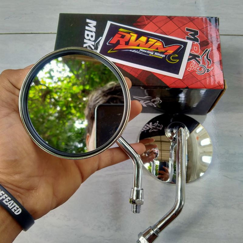 Spion Motor Model Bulat Pendek Crome Untuk Motor Matic Mio Sporty Nmax Aerox Lexy Fazzio