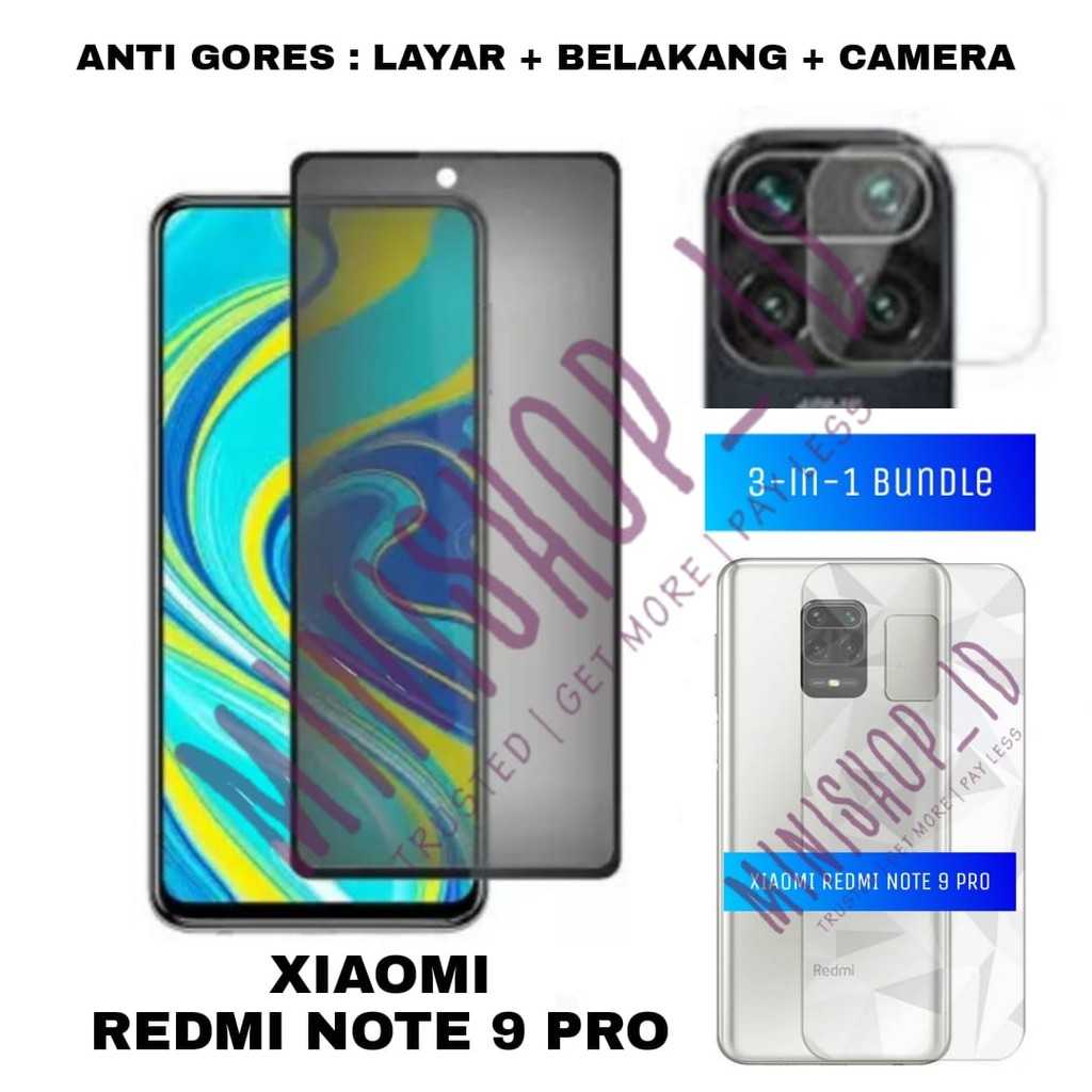 REDMI NOTE 9 PRO TEMPERED GLASS ANTI GORES LAYAR SKIN