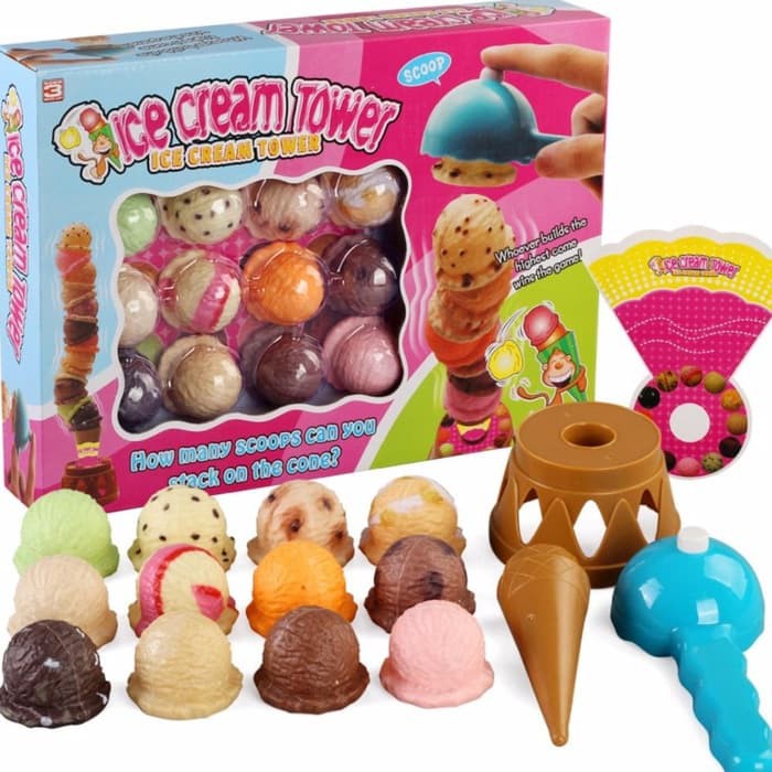 Mainan Ice Cream Tower Mainan Es Krim Mainan Anak Balancing Game