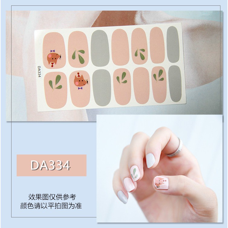 Stiker Kuku 3D Waterprool / Nail Art/ Nail Stiker Kuku /Nail Wrap Isi 14pcs Tmall88