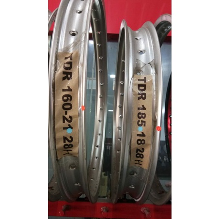 VELG ALMUNIUM TDR SILVER 21VS18 28 HOLE KLX 150