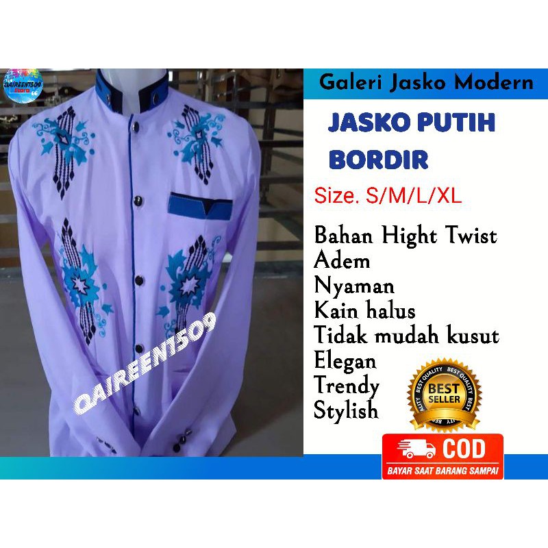 Jasko Putih  Bordir | Jas Koko pria | Baju Koko dewasa | Jasko Modern | Jasko Putih | Jas Koko pria
