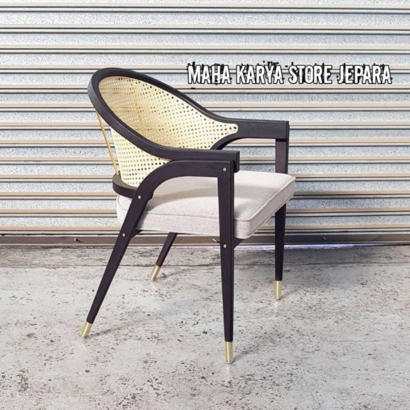 KURSI MAKAN ROTAN JATI KURSI CAFE ROTAN JOK BUSA REAL PICT