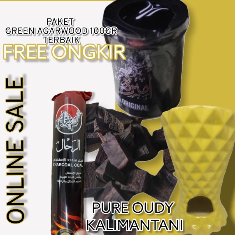 paketan bukhur gereen agarwood oedy siap pakai