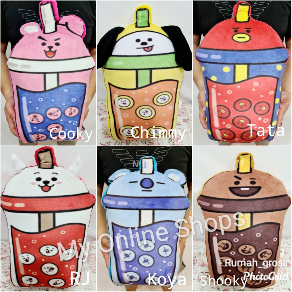 Bantal Boneka Bubble Tea BT21 BTS Unofficial