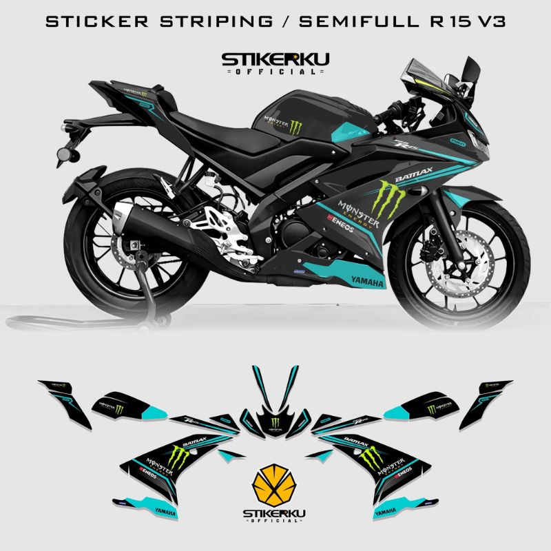 stiping R15 V3 monster / stiker motor R15 V3 / Lis motor monster