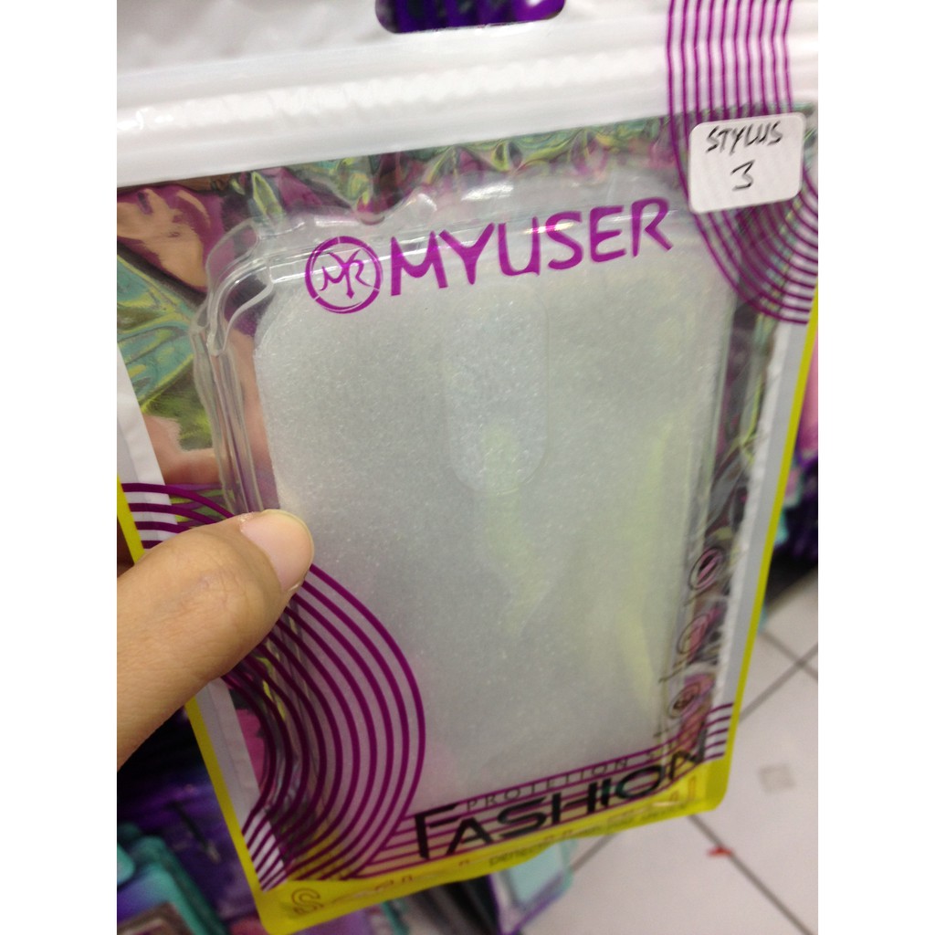 Silikon Jelly Case LG Stylus 3 Hitam Putih Transparan