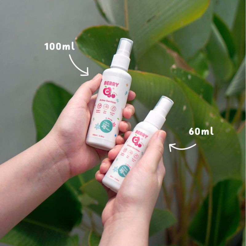 BerryC Active Sanitizer Water Spray Awet 24Jam di Kulit / 28Hari di Benda