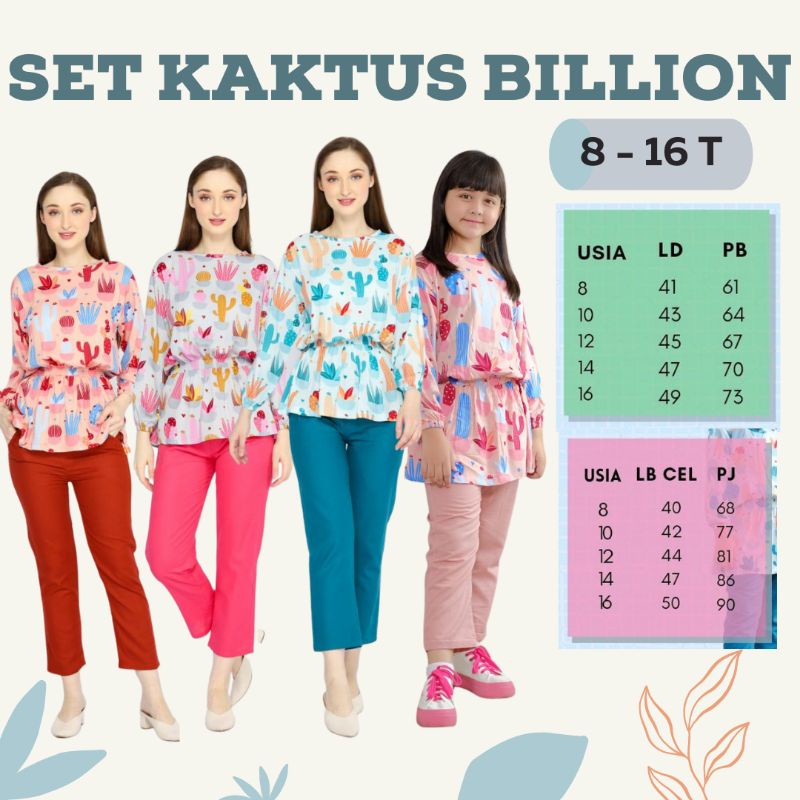 SET KAKTUS SERIES BY BILLION SIZE 810121416