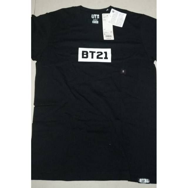 (COD) Kaos "BT21" Hitam Uniqlo x BT21 100% Original Handcarry Taiwan