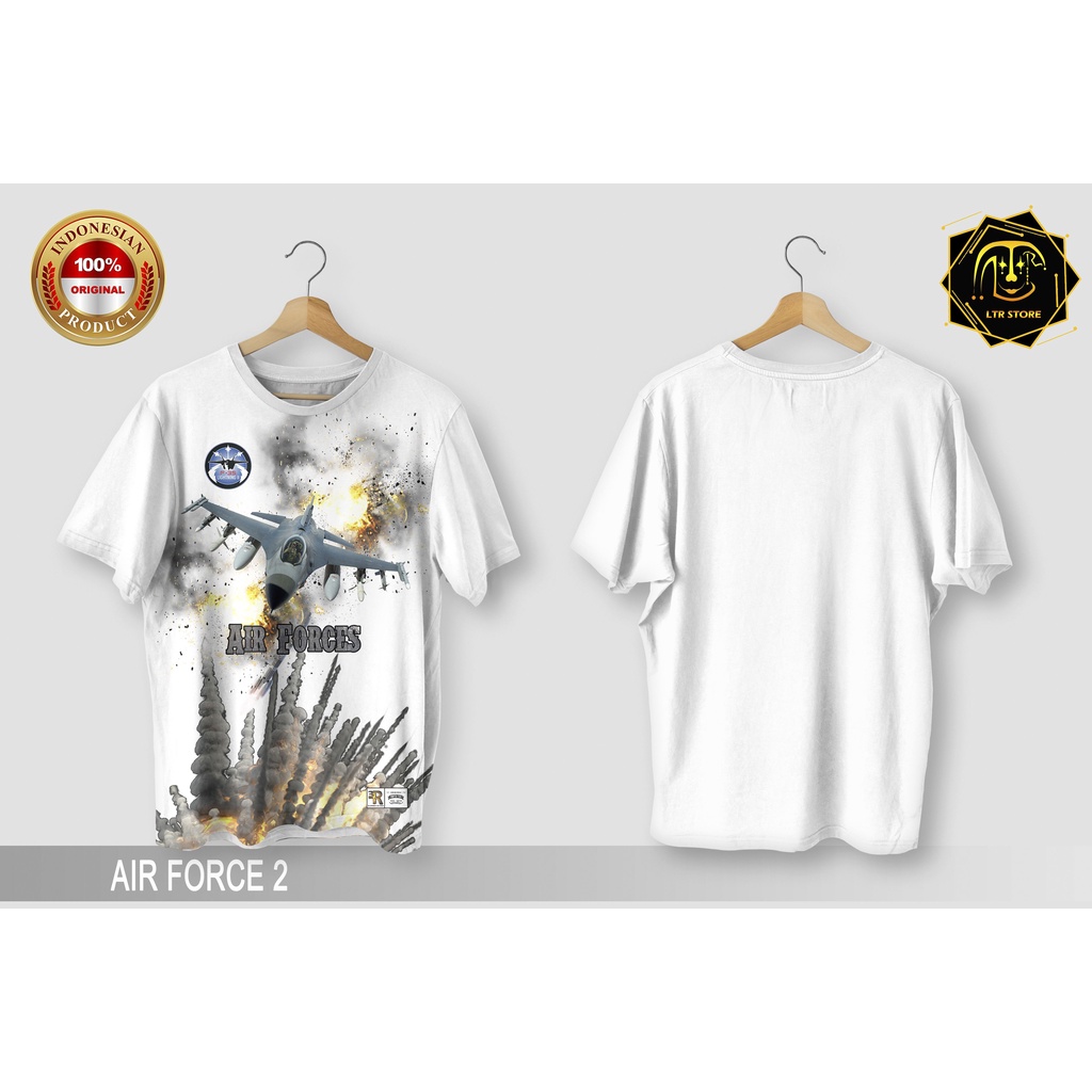 [ BAYAR DI TEMPAT ] BAJU PRINTING GAMBAR AIR FORCE 2 - BAJU DISTRO ORIGINAL GAMBAR PESAWAT TEMPUR KA