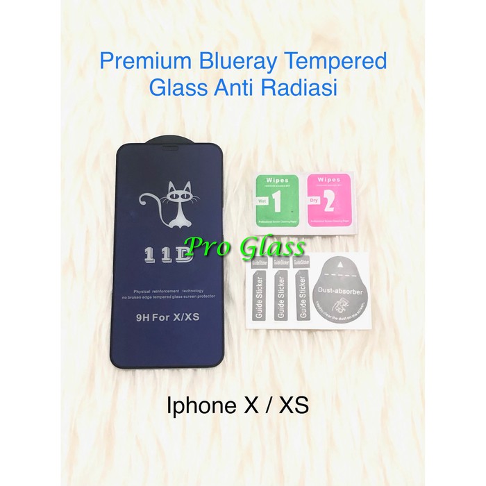 Iphone X / XS / XR / XS MAX Anti BlueRay / Blue Light Radiation Tempered Glass Blueray