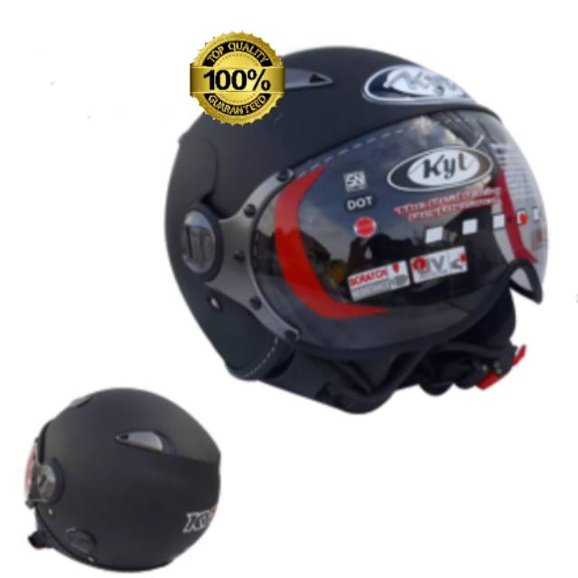  HELM  KYT CLASSIC  HELM  KYT ELSICO BLACK METALIC BLACK 