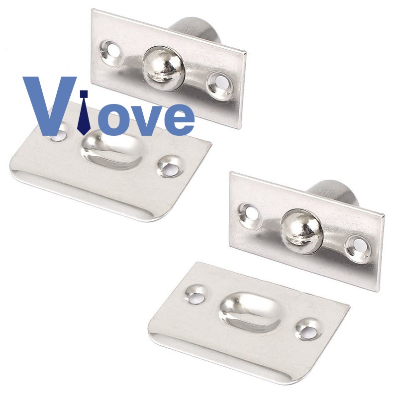 Strike Plate Closet Door Stainless Steel Ball Catch Latch Catcher 2pc