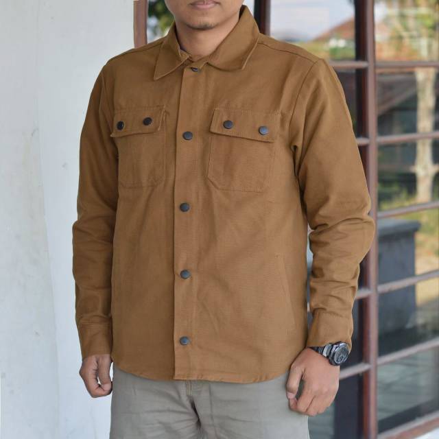 JAKET KANVAS / SEMI PARKA / JAKET TRUCKER KANVAS  - GREEN ARMY